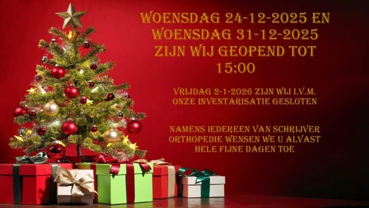 Woensdag 24-12-2025 en Woensdag 31-12-2025 zijn wij geopend